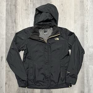 The North Face DryVent Black Shell Rain Coat Hooded Jacket Full Zip Women's M
